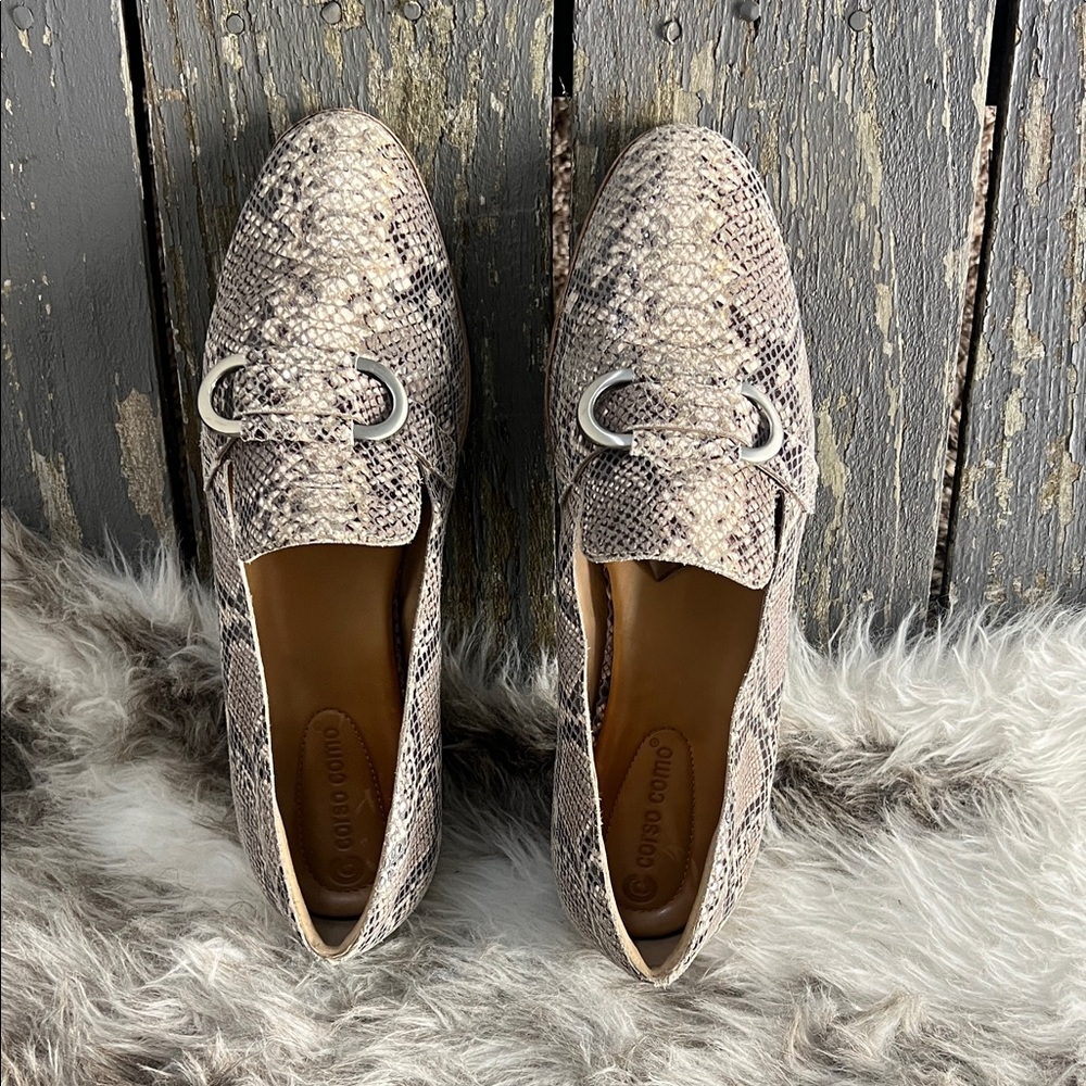 Corso Como Snake Skin Print Shoes Size 10 Neutral Chic Statement Heels